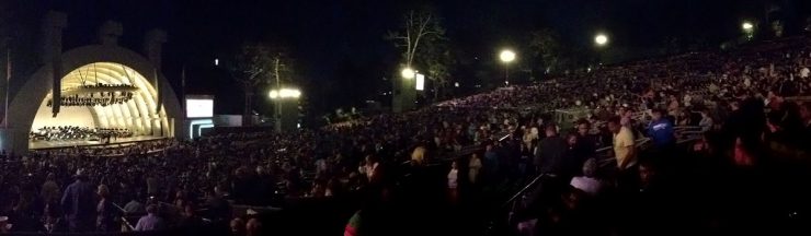 Hollywood Bowl at night